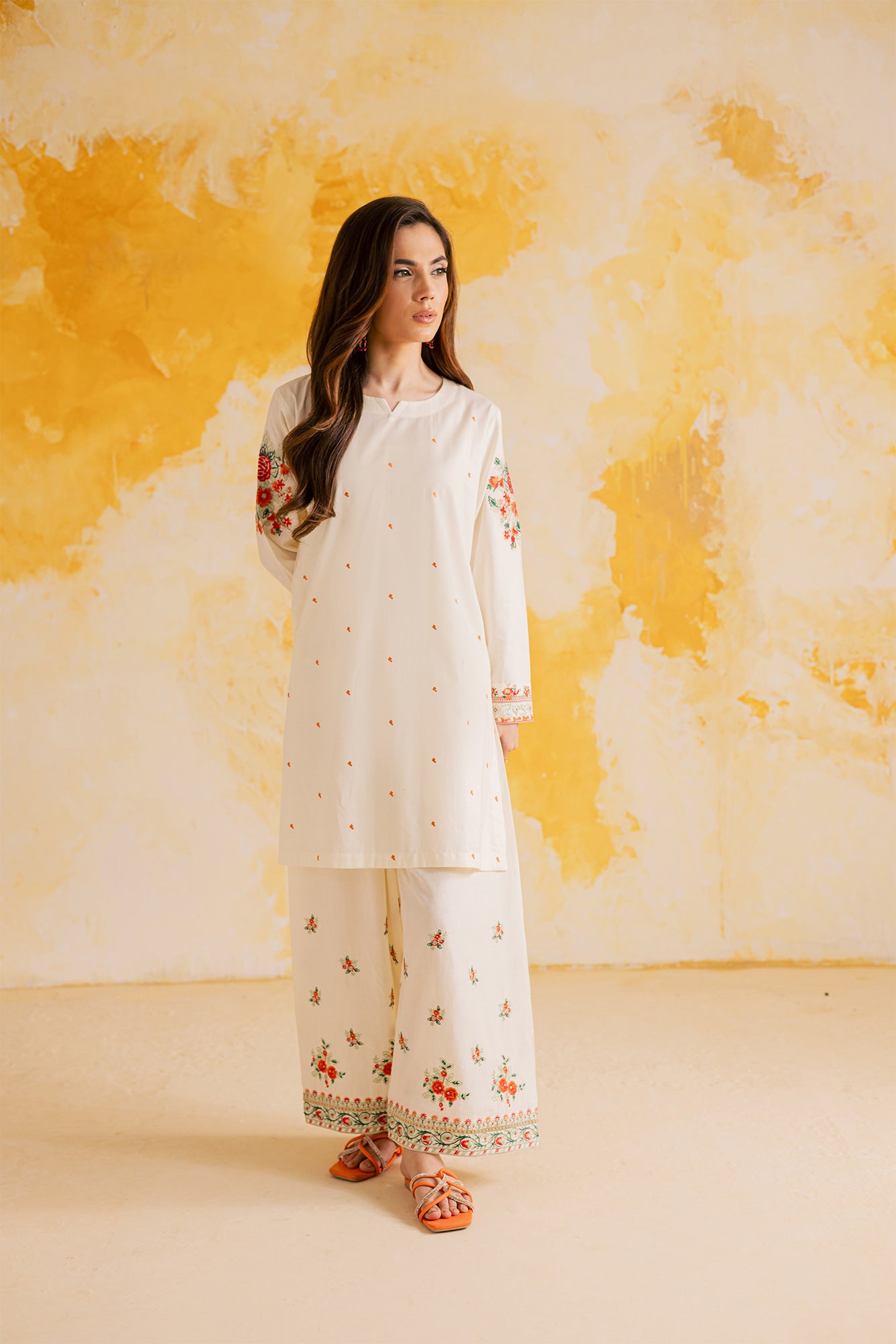 2PC Embroidered Dress - 1115