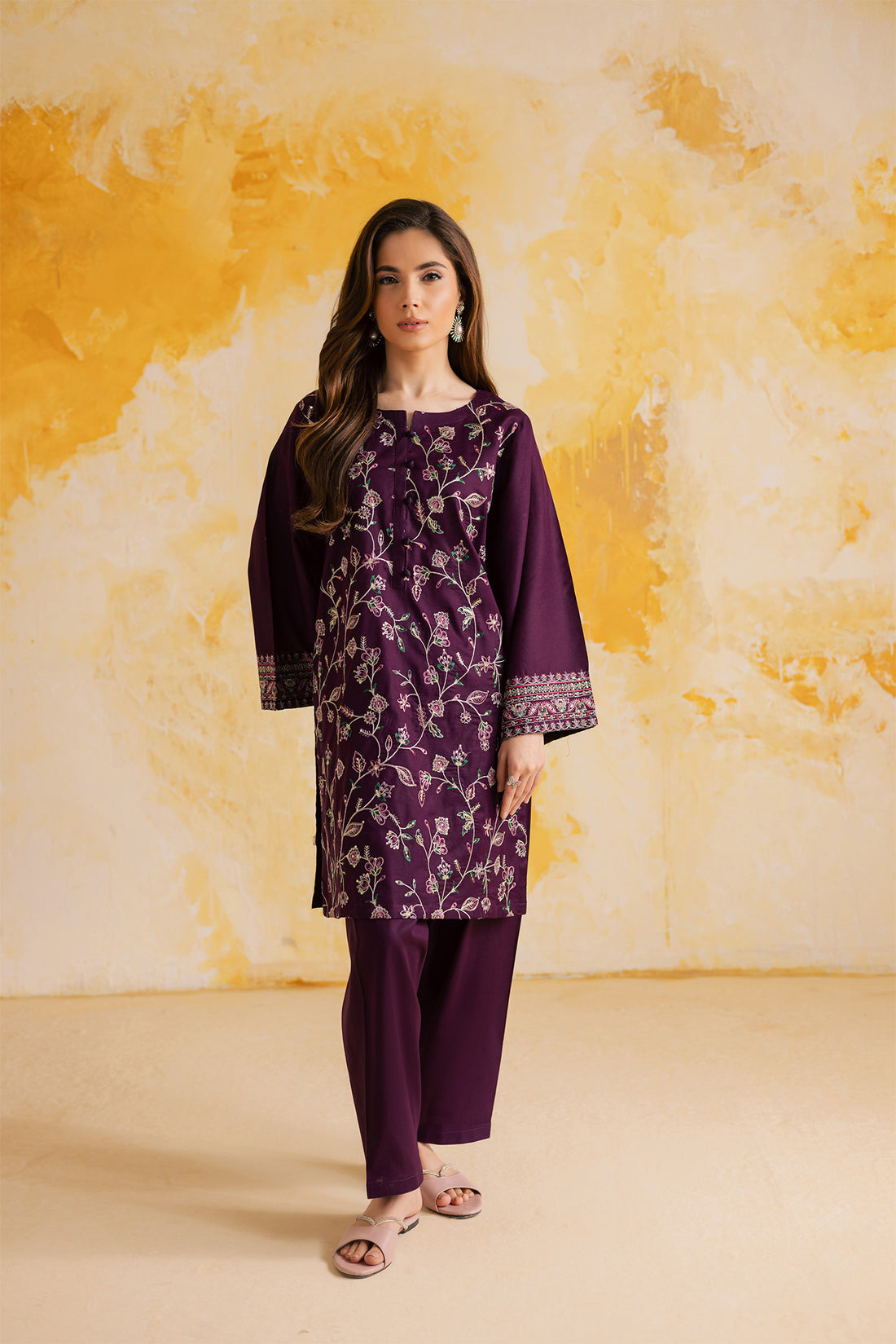 2PC Summer Luxury Embroidered Dress - 1113