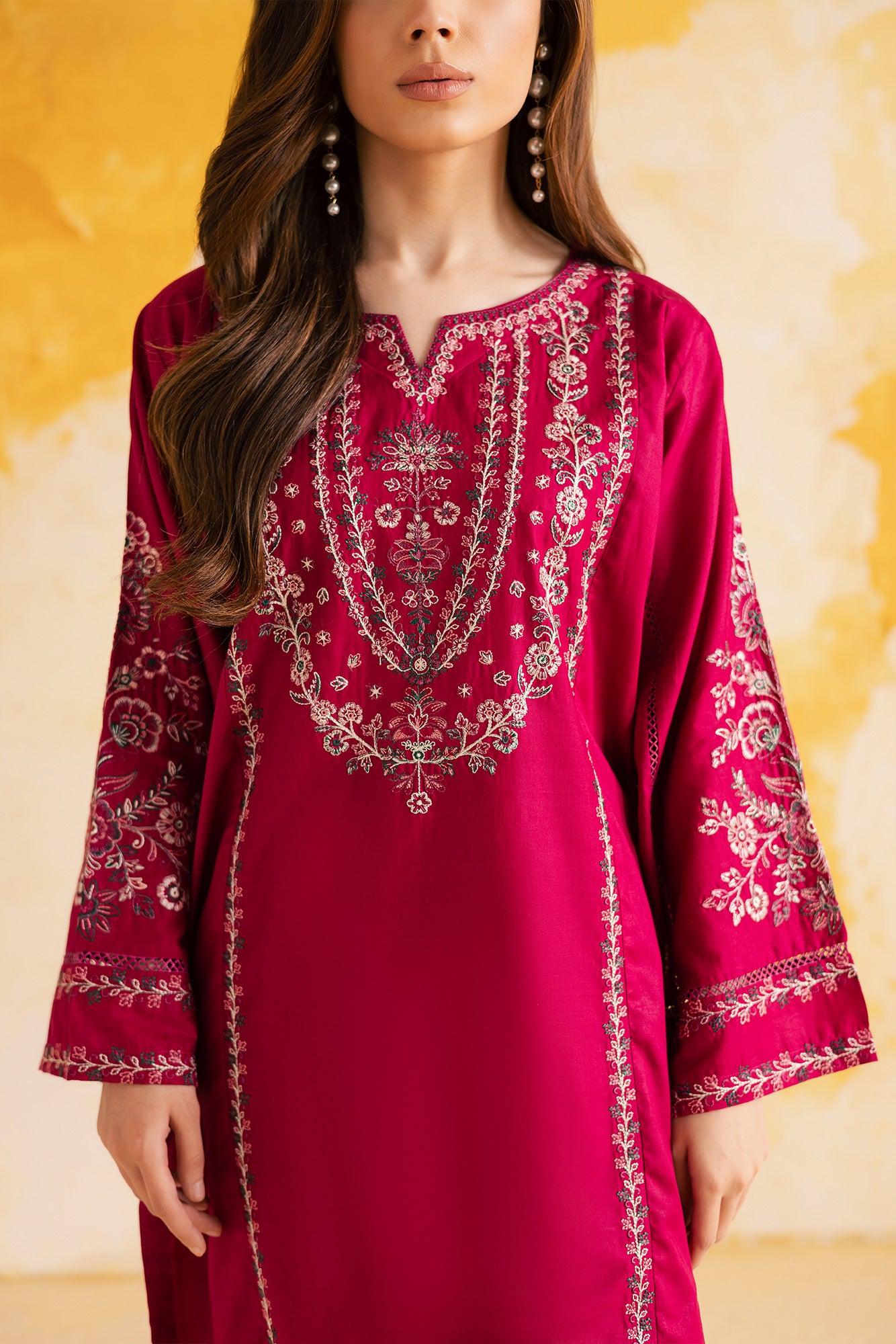 2PC BASIC EMBROIDERED DRESS - 1111