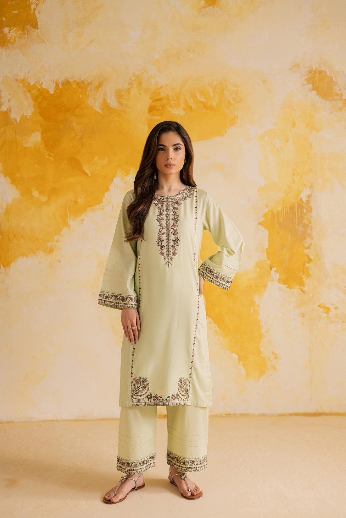 2PC Summer Luxury Embroidered Dress - 1118