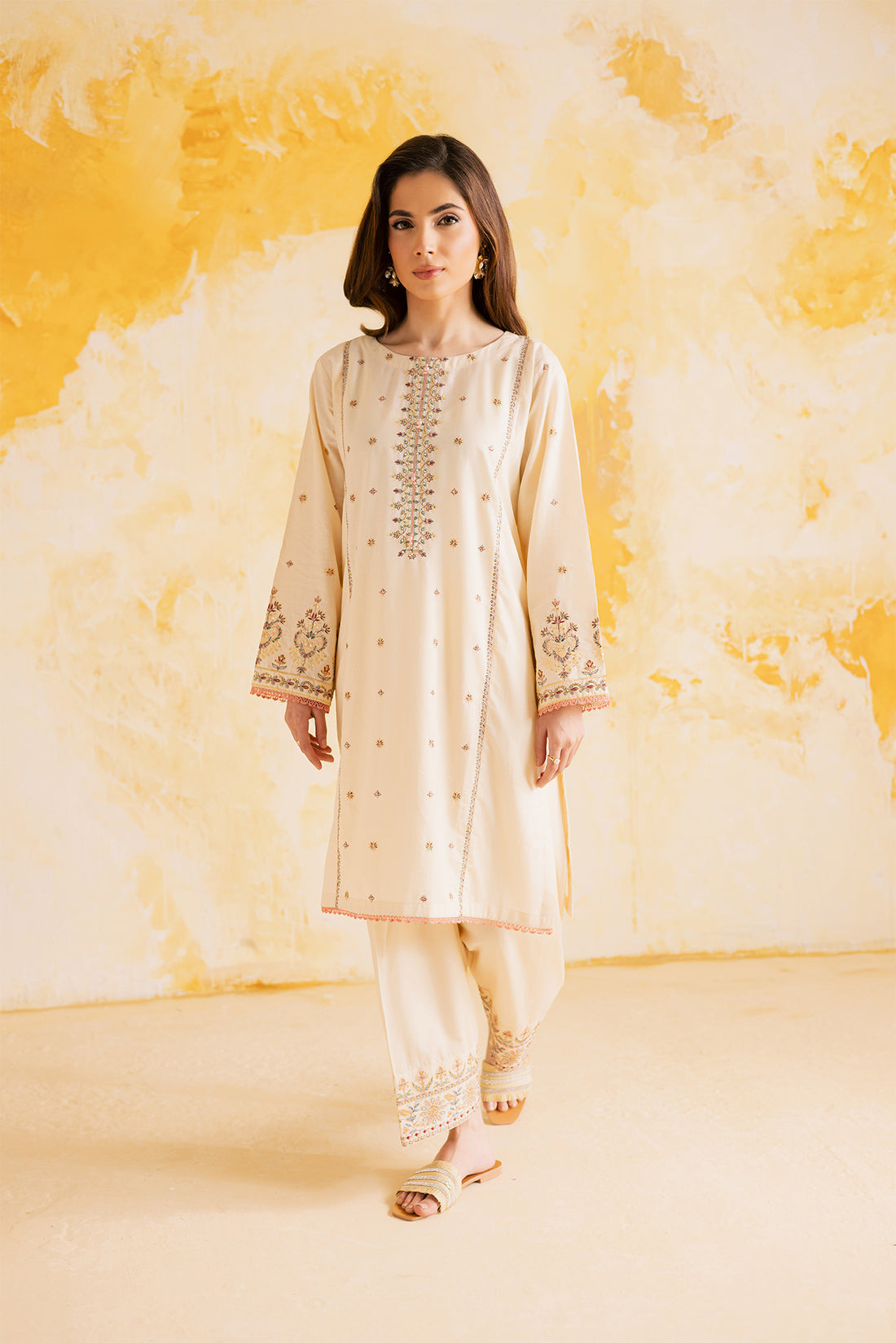2PC Summer Luxury Embroidered Dress - 1119