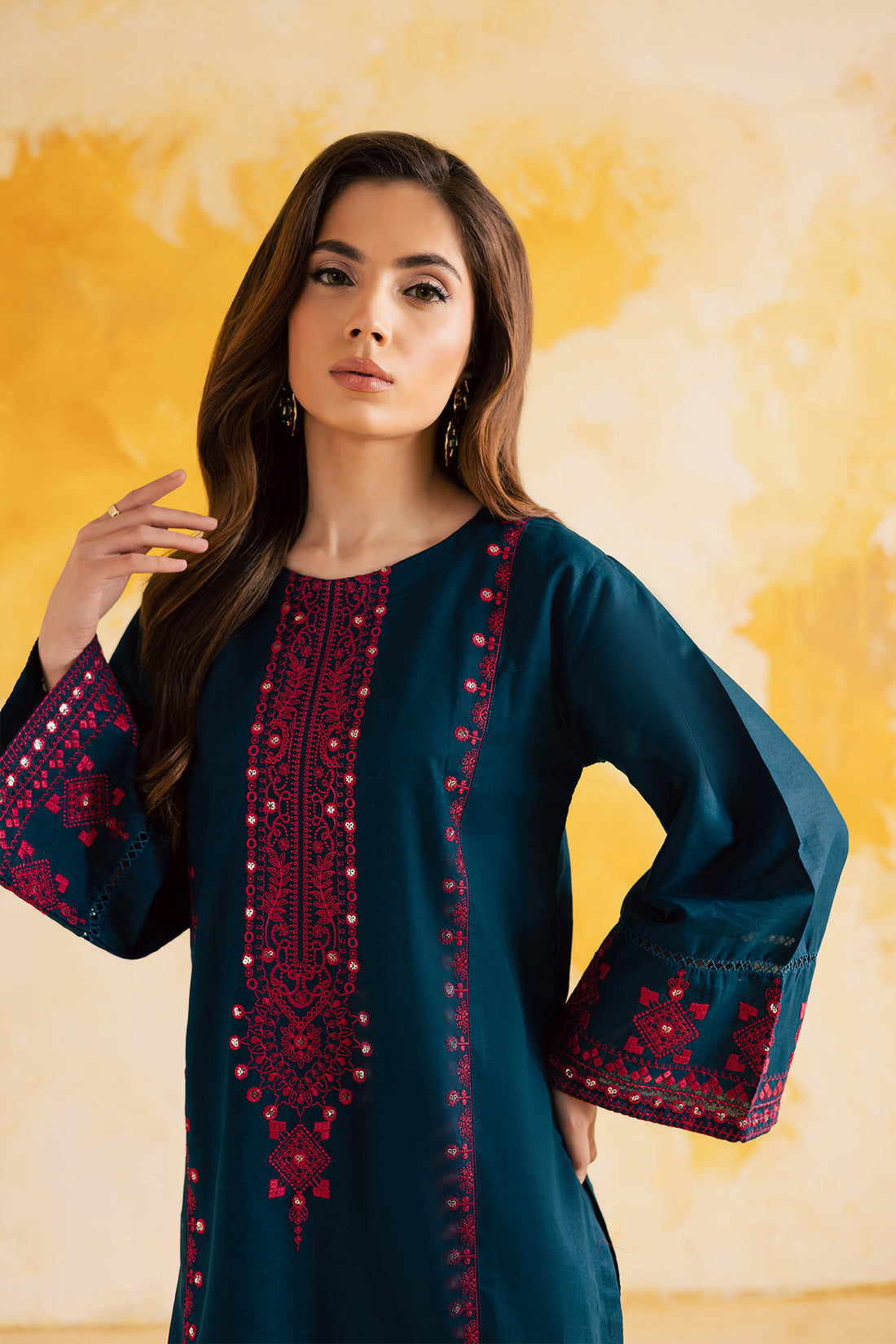 2PC Summer Luxury Embroidered Dress - 1105