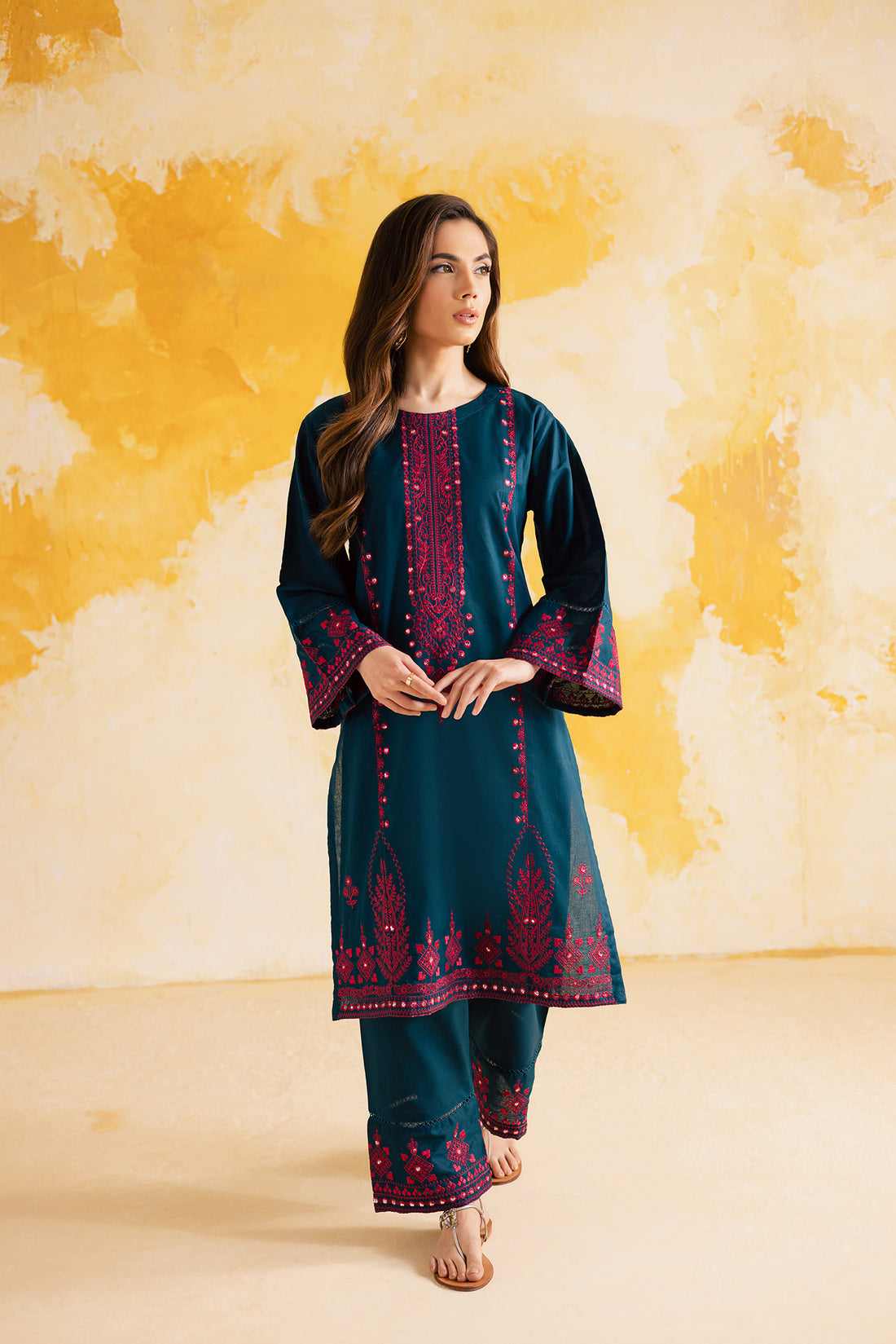 2PC Summer Luxury Embroidered Dress - 1105