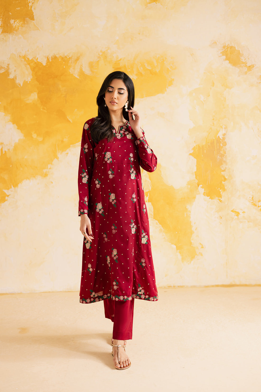 2PC LUXURY EMBROIDERED DRESS - 1108