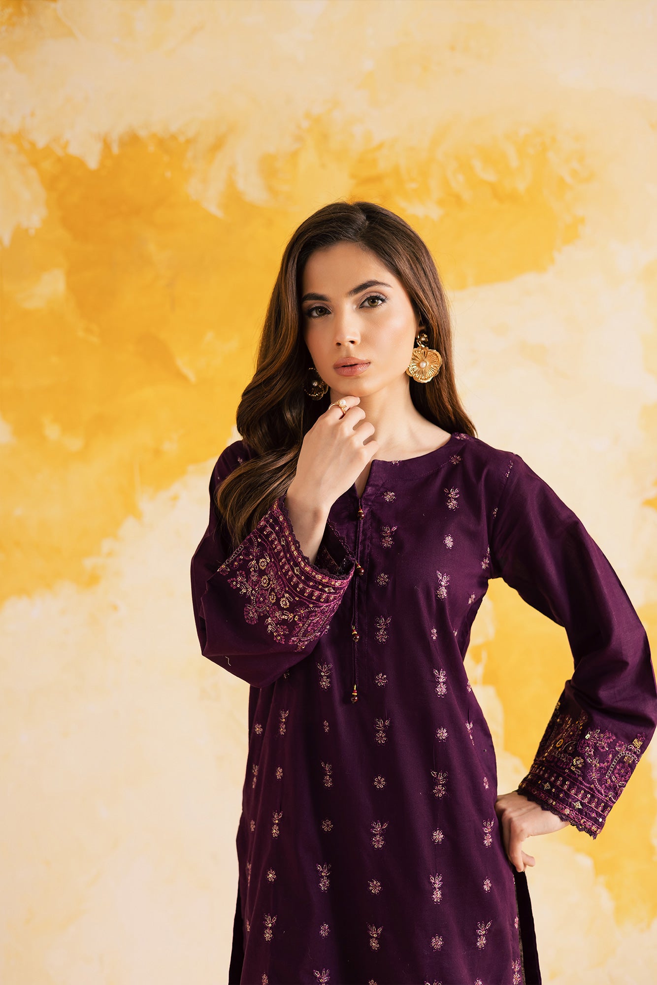 2PC LUXURY EMBROIDERED DRESS - 1099