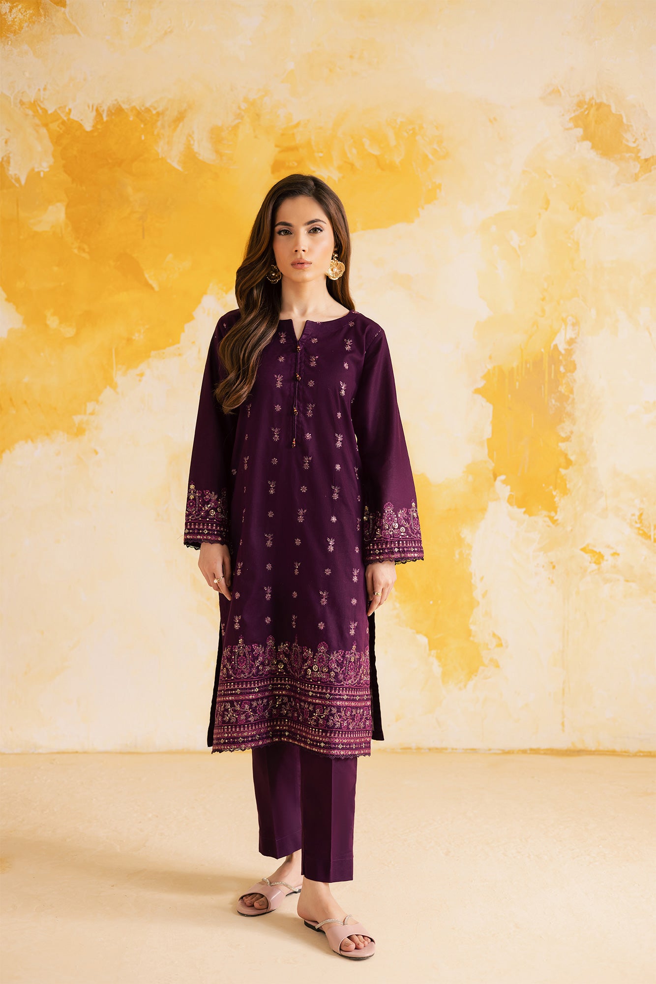 2PC LUXURY EMBROIDERED DRESS - 1099