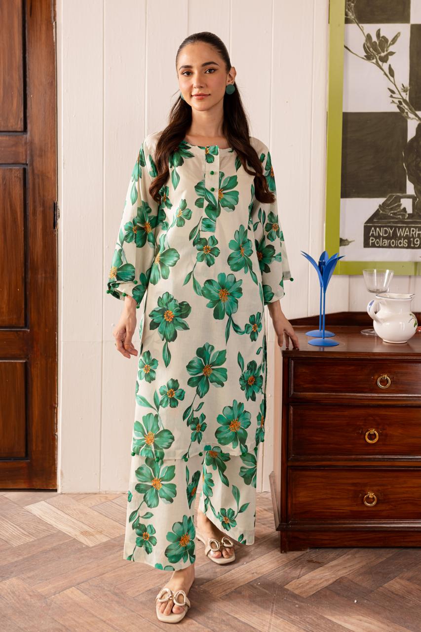 Stitched 2PC Lawn Suit - PRT031