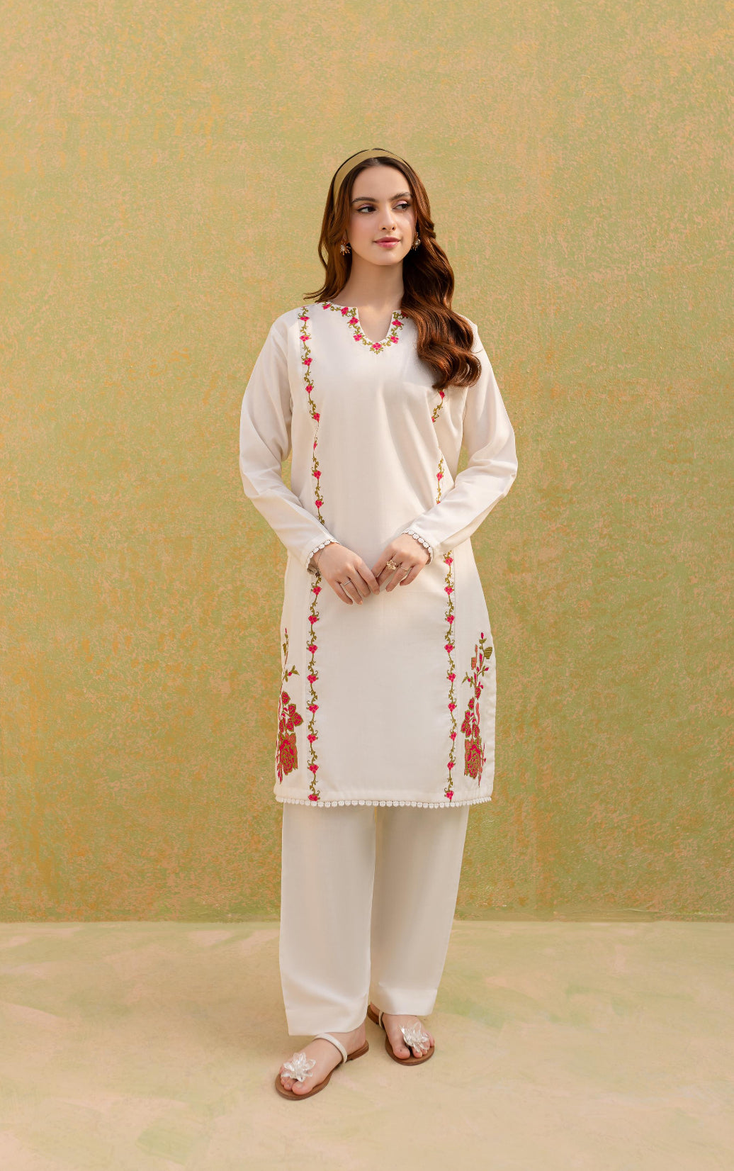 Winter 2PC Embroidered Dress-1069