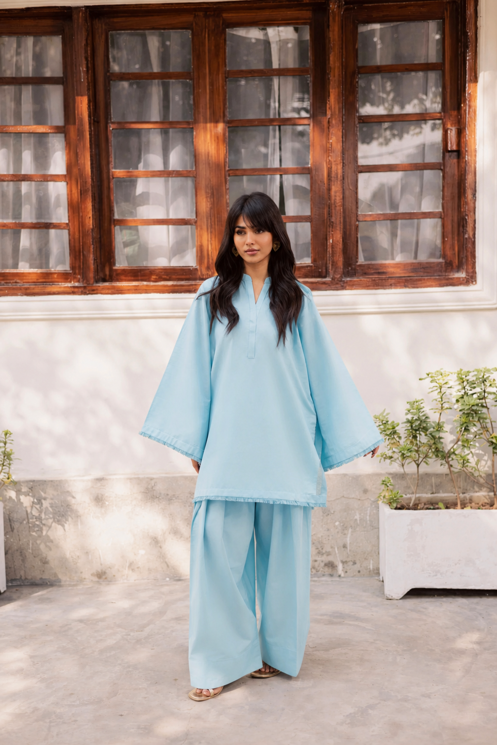 2 PC Lawn Solid FSK 03 – Ice Blue