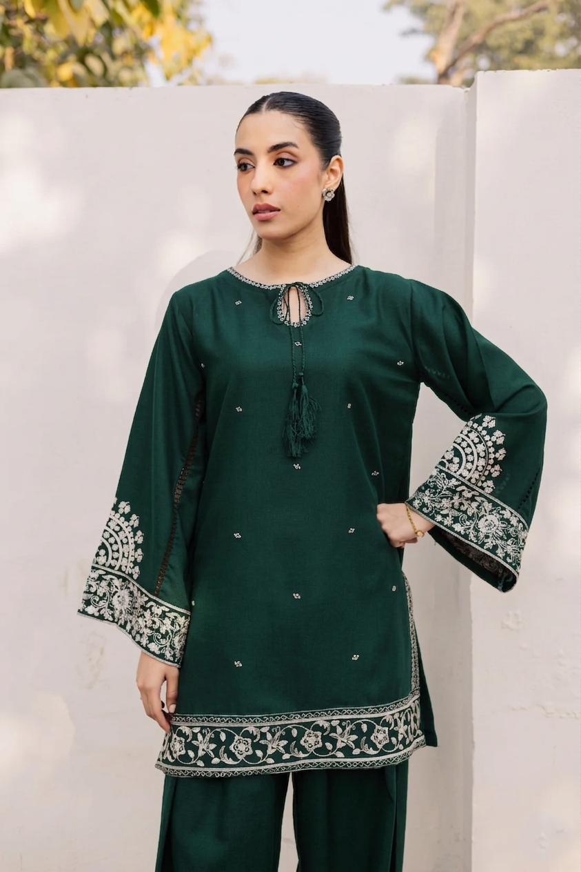 2PC Summer Embroidered Dress - 1216