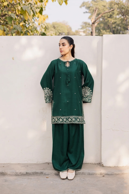2PC Summer Embroidered Dress - 1216
