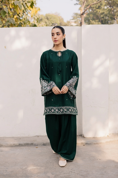 2PC Summer Embroidered Dress - 1216