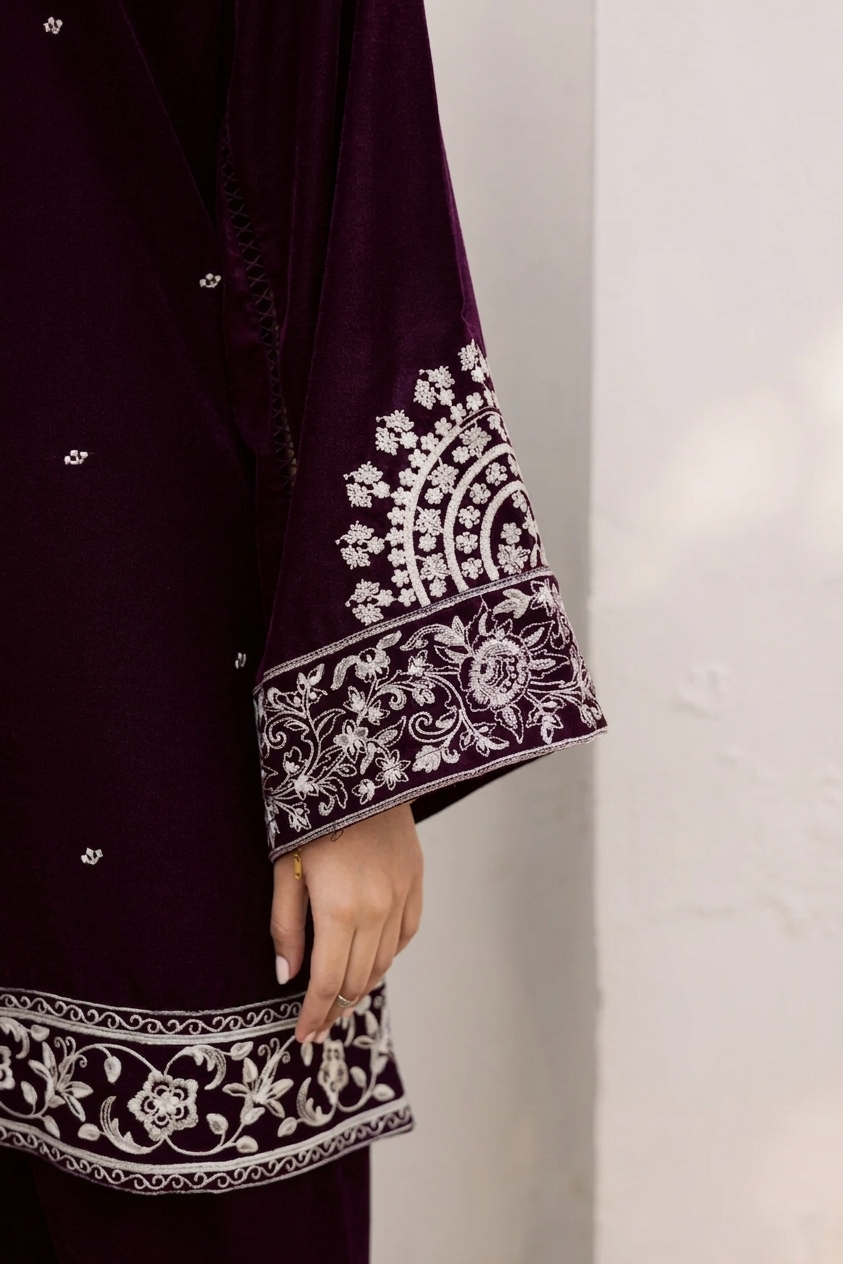 2PC Summer Embroidered Dress - 1214