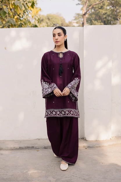 2PC Summer Embroidered Dress - 1214