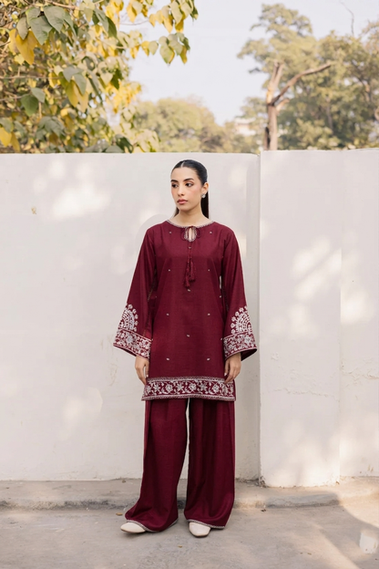 2PC Summer Embroidered Dress - 1217