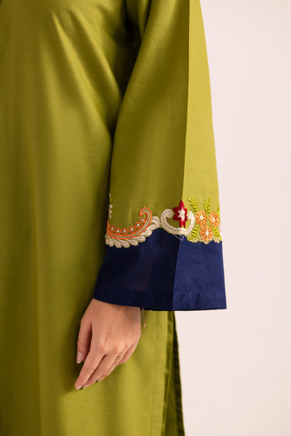 2PC Embroidered Dress - 1143