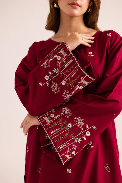 2PC Embroidered Dress - 1146