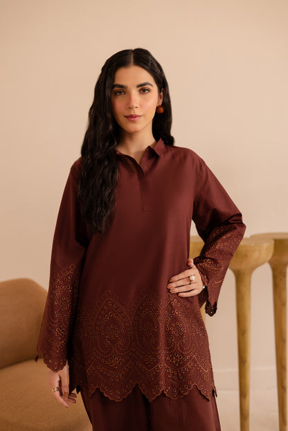 Schiffli Embroidered Co-Ord - 1154