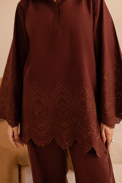Schiffli Embroidered Co-Ord - 1154