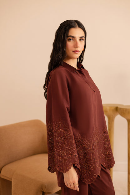 Schiffli Embroidered Co-Ord - 1154