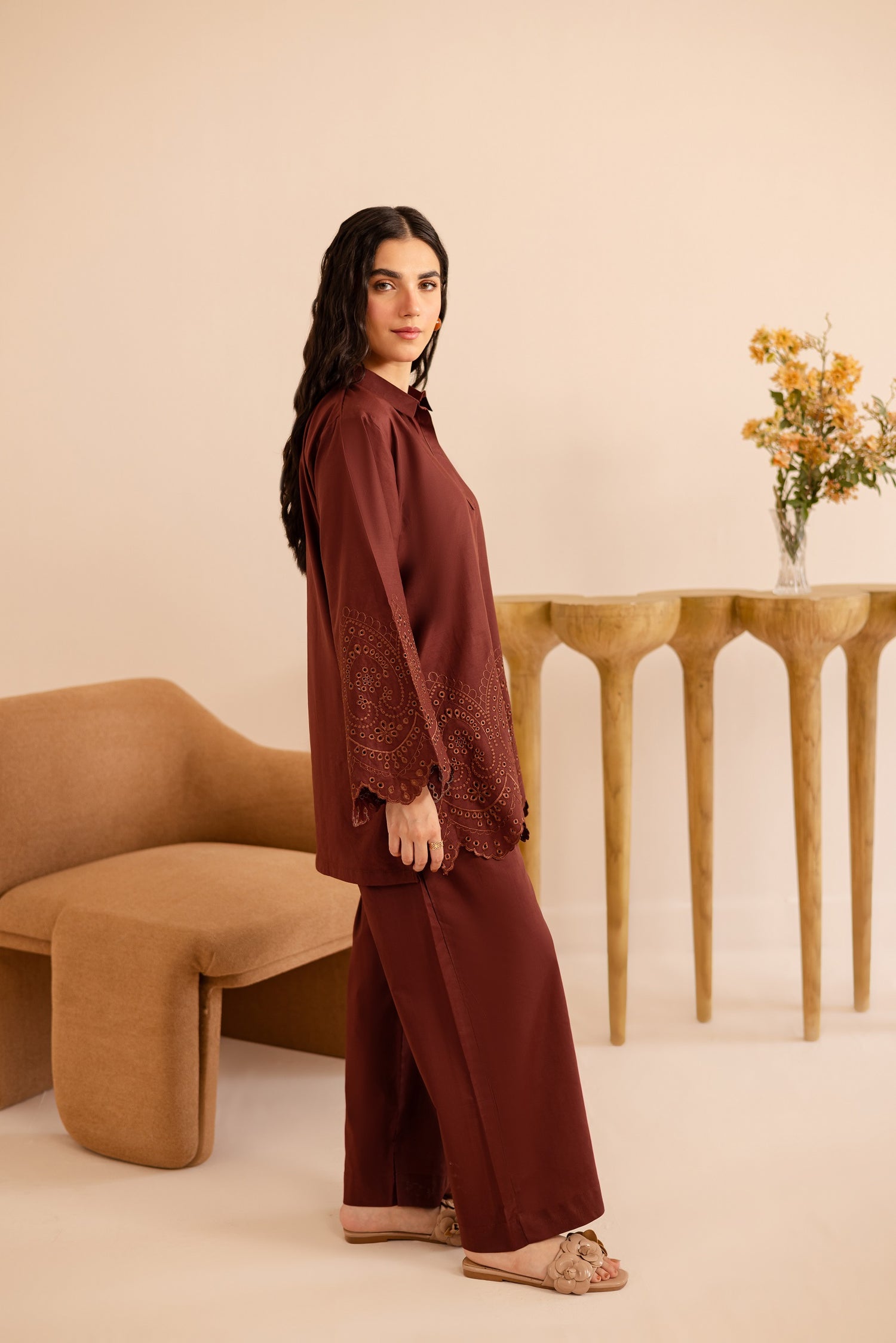 Schiffli Embroidered Co-Ord - 1154