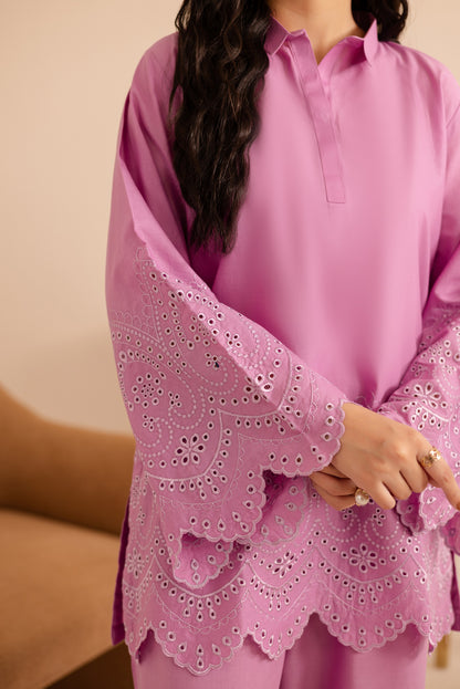 Schiffli Embroidered Co-Ord - 1155