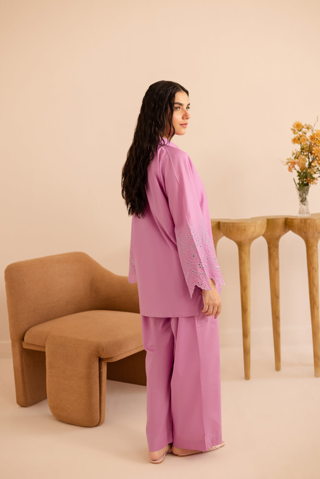 Schiffli Embroidered Co-Ord - 1155