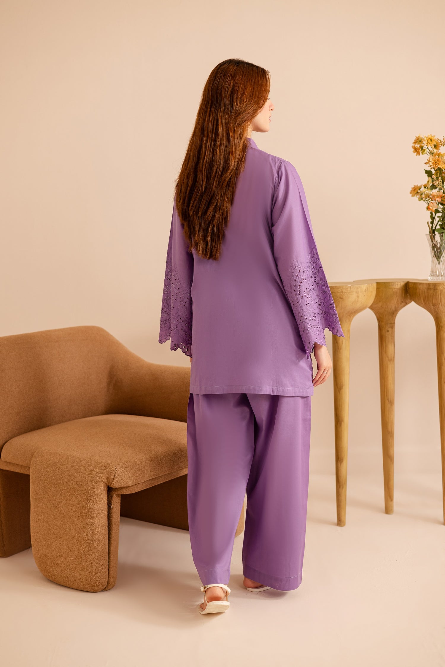 Schiffli Embroidered Co-Ord - 1156