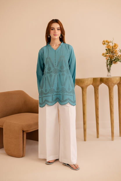 Schiffli Embroidered Co-Ord - 1163-D.SBL