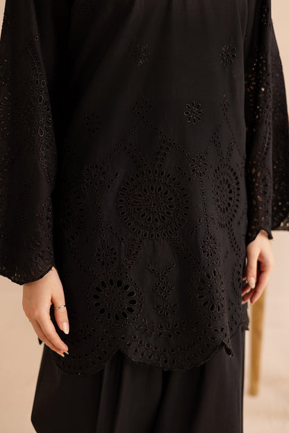 Schiffli Embroidered Co-Ord - 1165-BLK