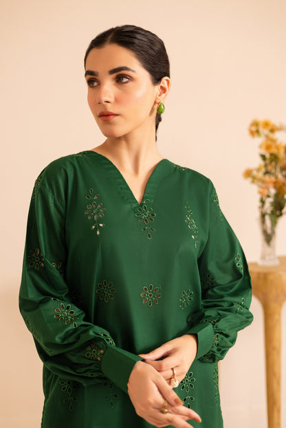 Schiffli Embroidered Co-Ord - 1168-MNG