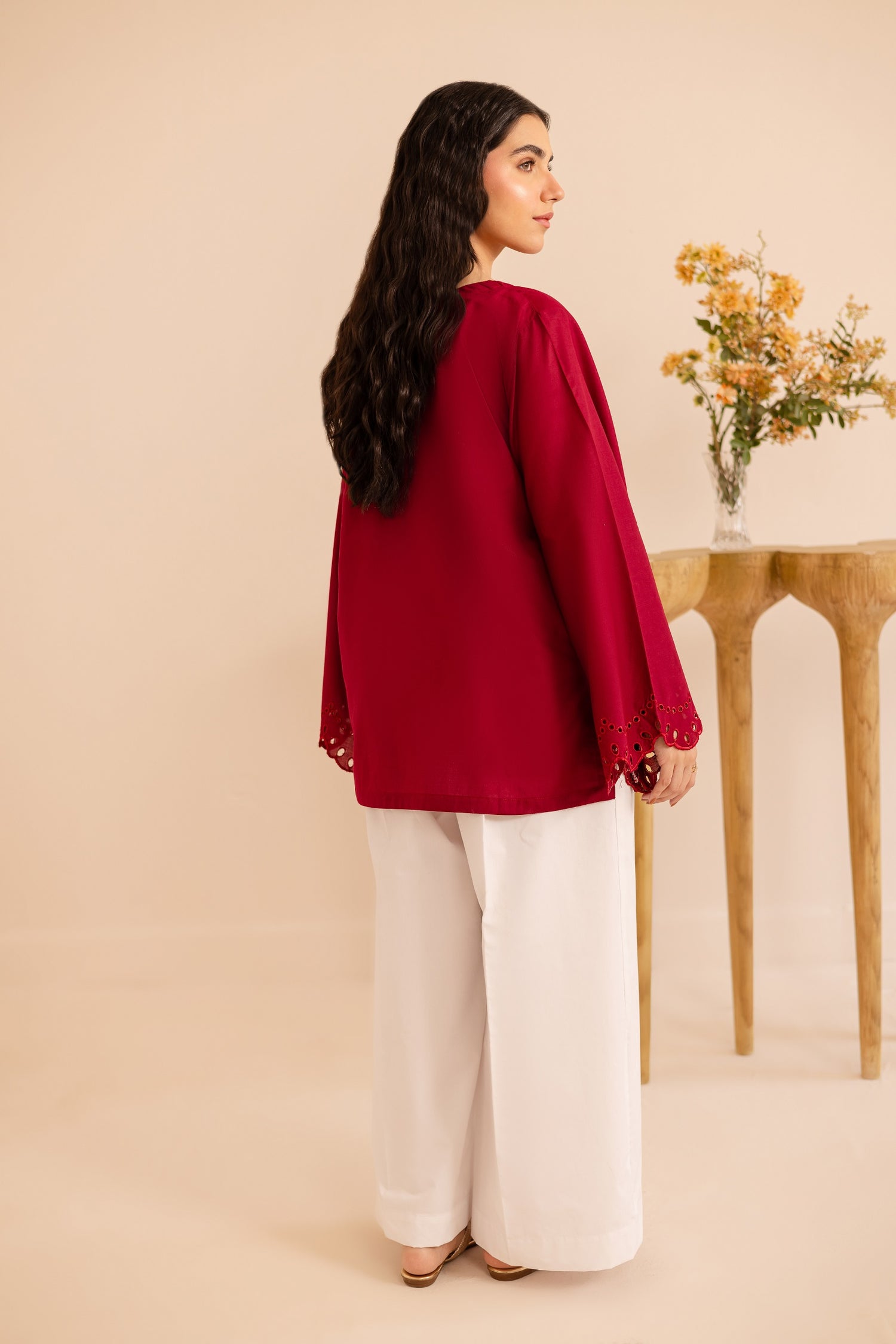 Schiffli Embroidered Co-Ord - 1172-MRN