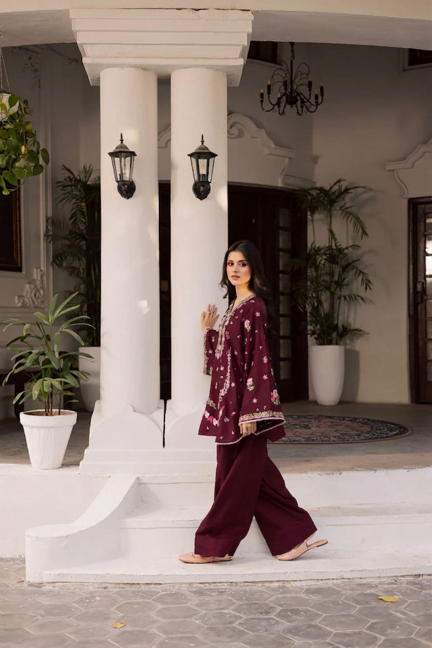 2PC Summer Embroidered Dress - 1213