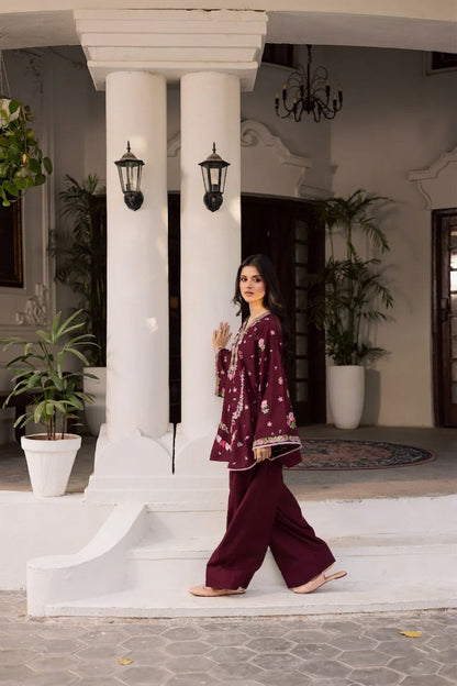 2PC Summer Embroidered Dress - 1213