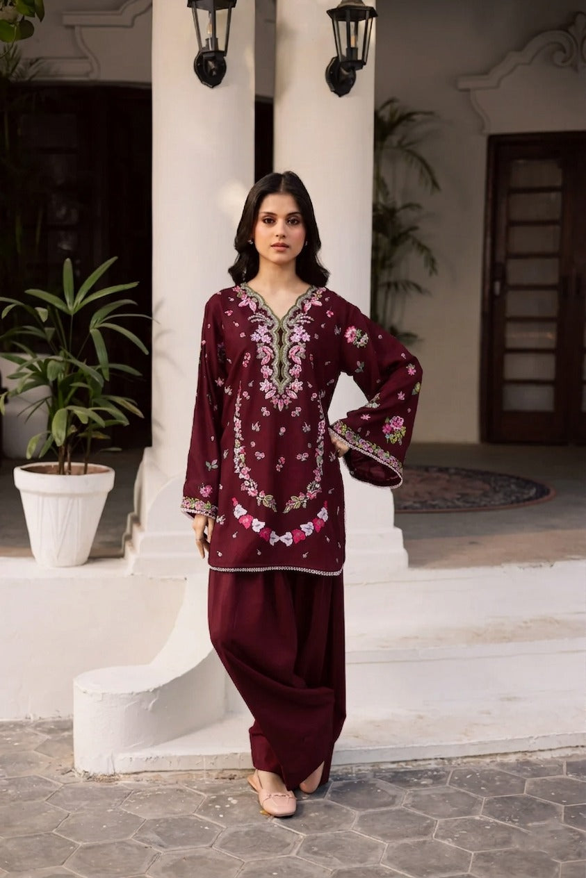 2PC Summer Embroidered Dress - 1213