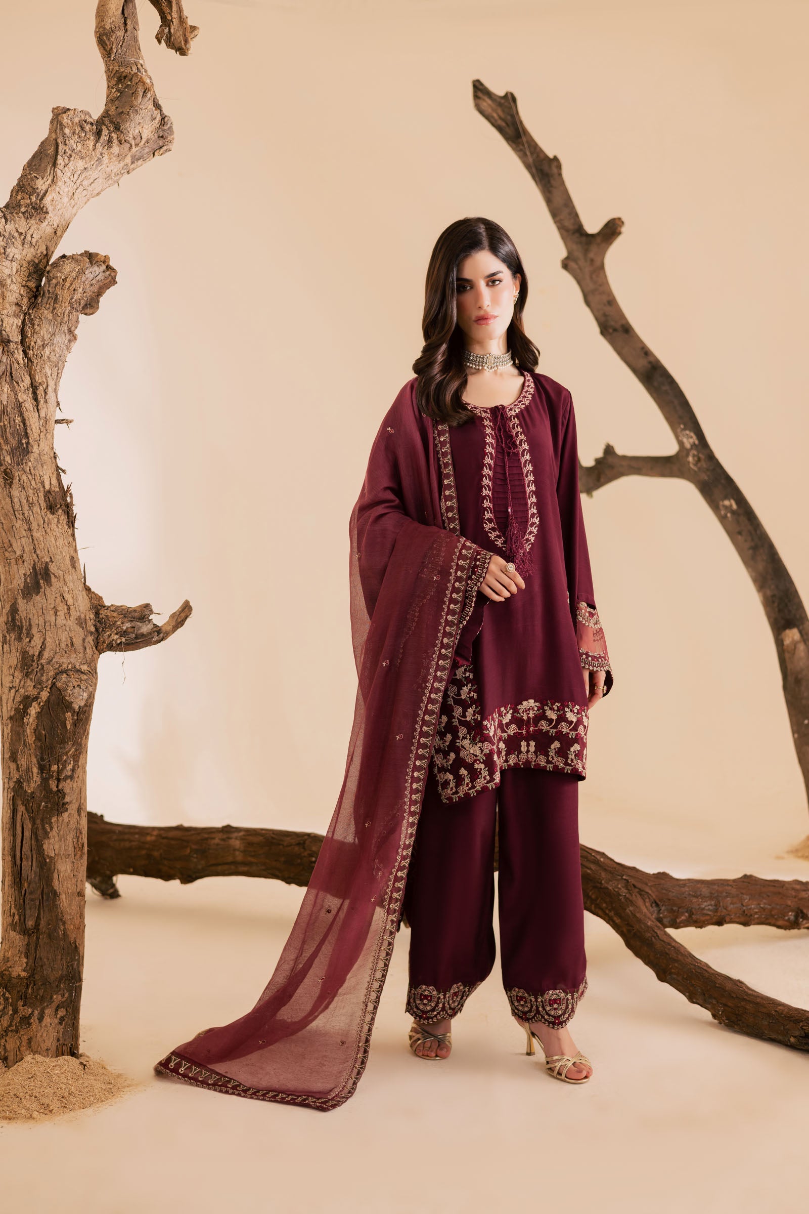 3PC Luxury Embroidered Dress- RSDP16