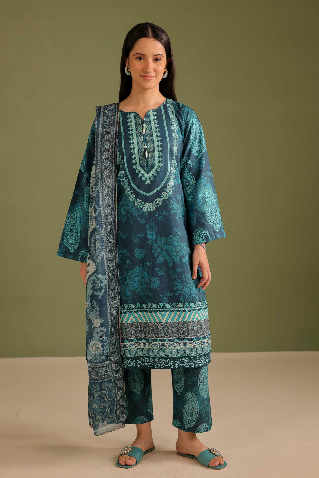 3PC Printed Lawn Suit - 42683
