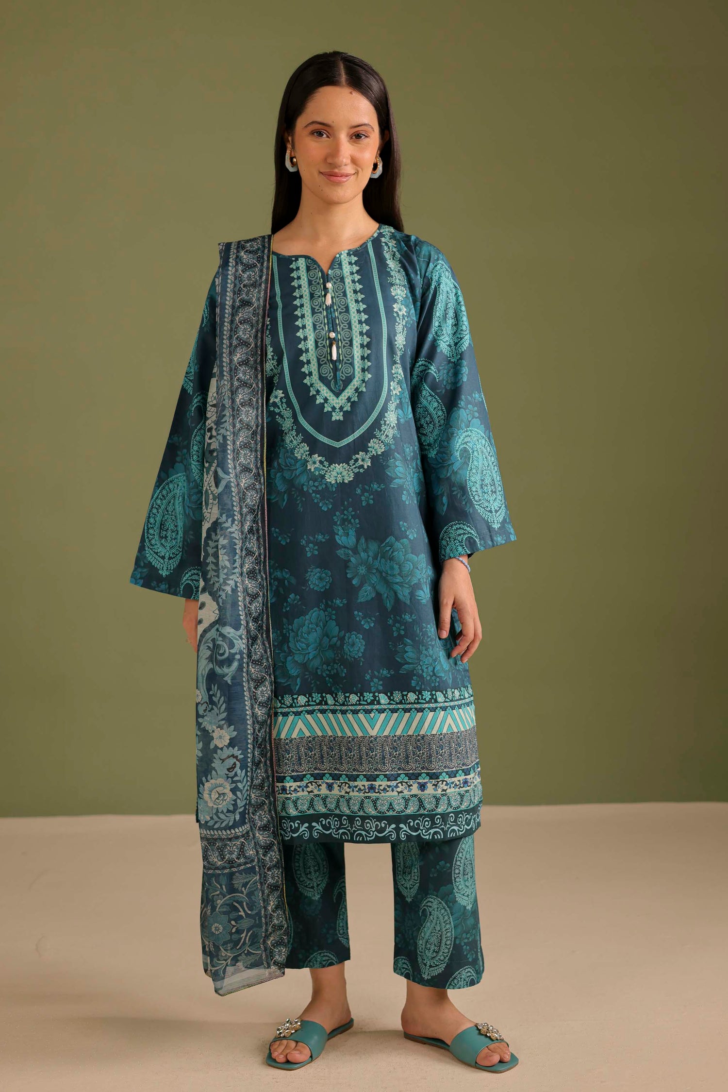 3PC Printed Lawn Suit - 42683