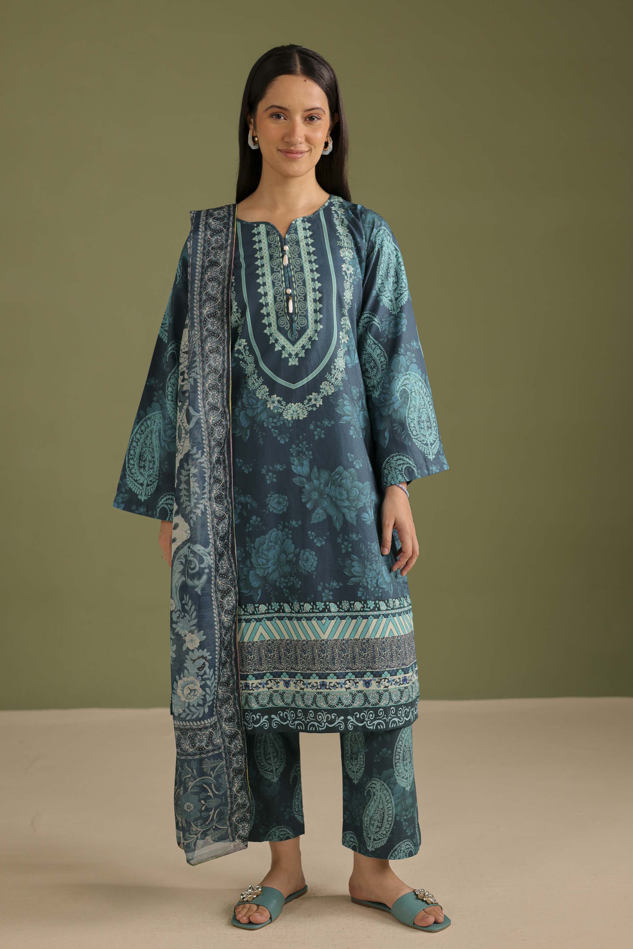 3PC Printed Lawn Suit - 42683