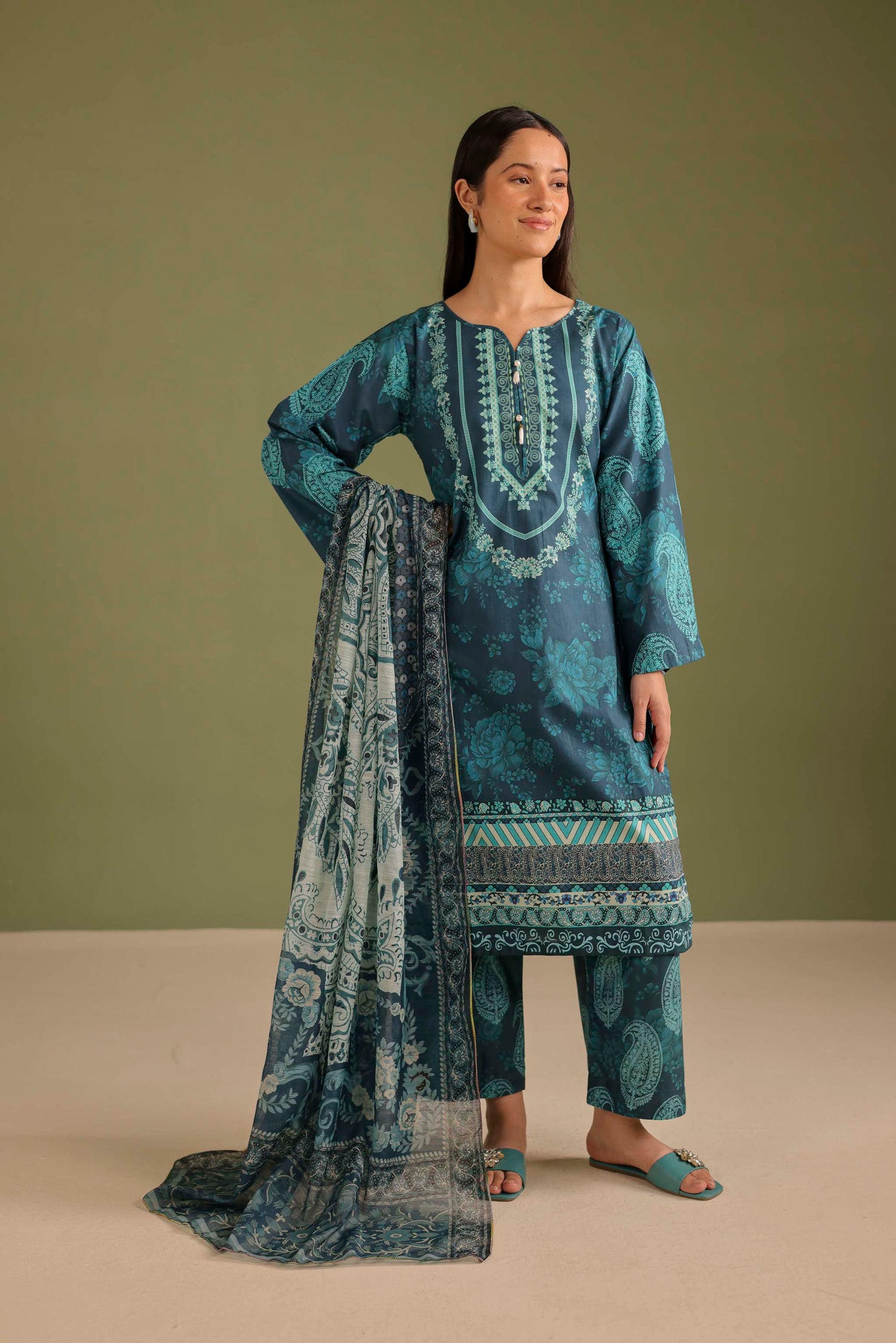 3PC Printed Lawn Suit - 42683