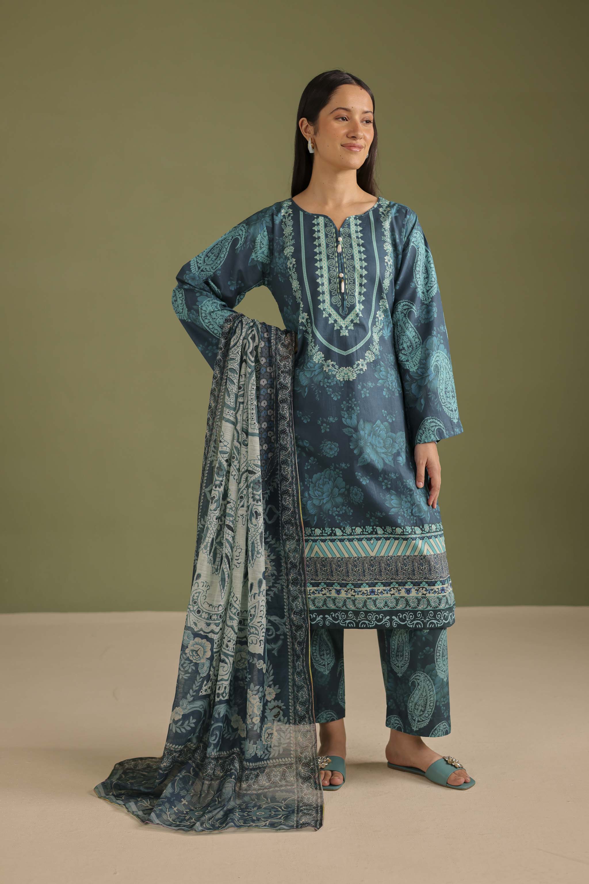 3PC Printed Lawn Suit - 42683