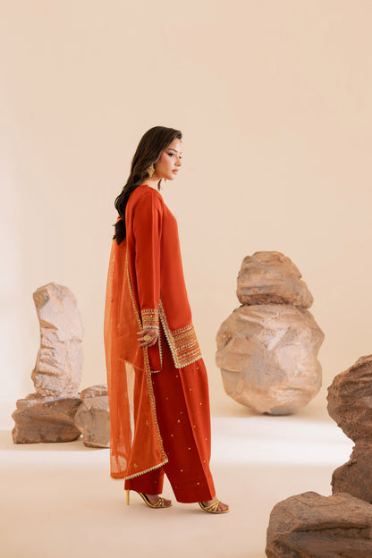 3PC Luxury Embroidered Dress- RSR11