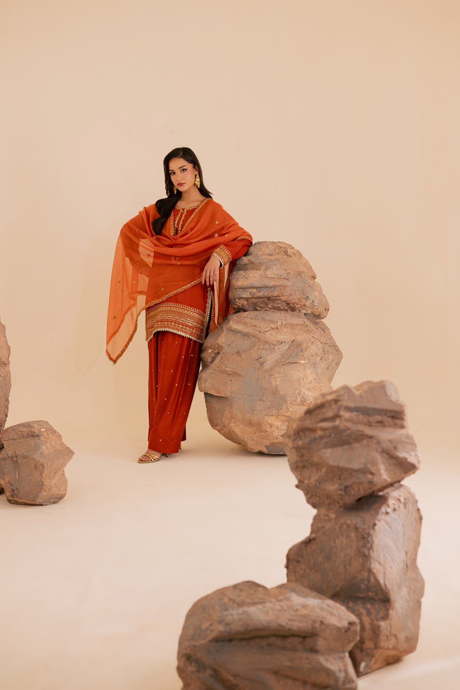 3PC Luxury Embroidered Dress- RSR11