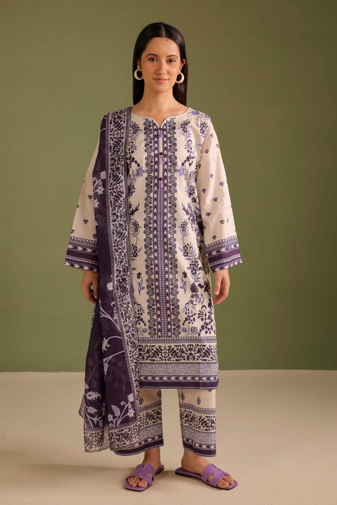 3PC Printed Lawn Suit - 42719