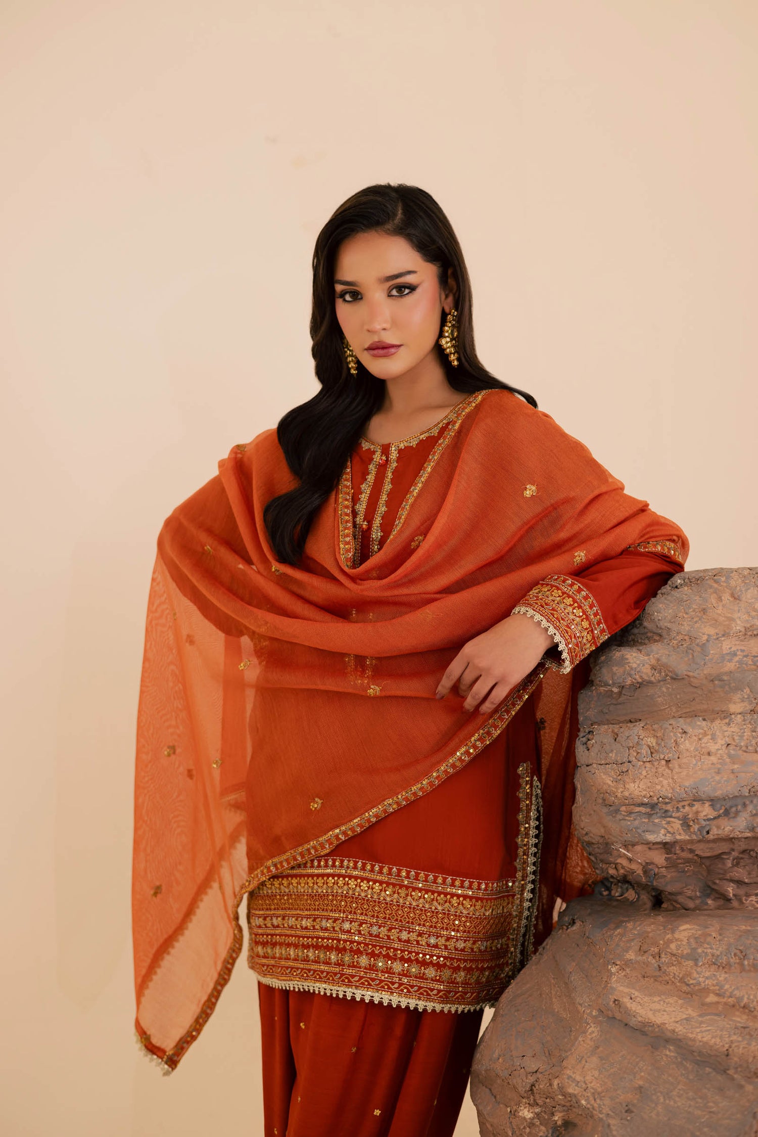 3PC Luxury Embroidered Dress- RSR11