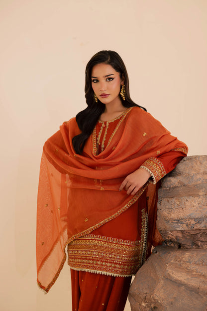 3PC Luxury Embroidered Dress- RSR11