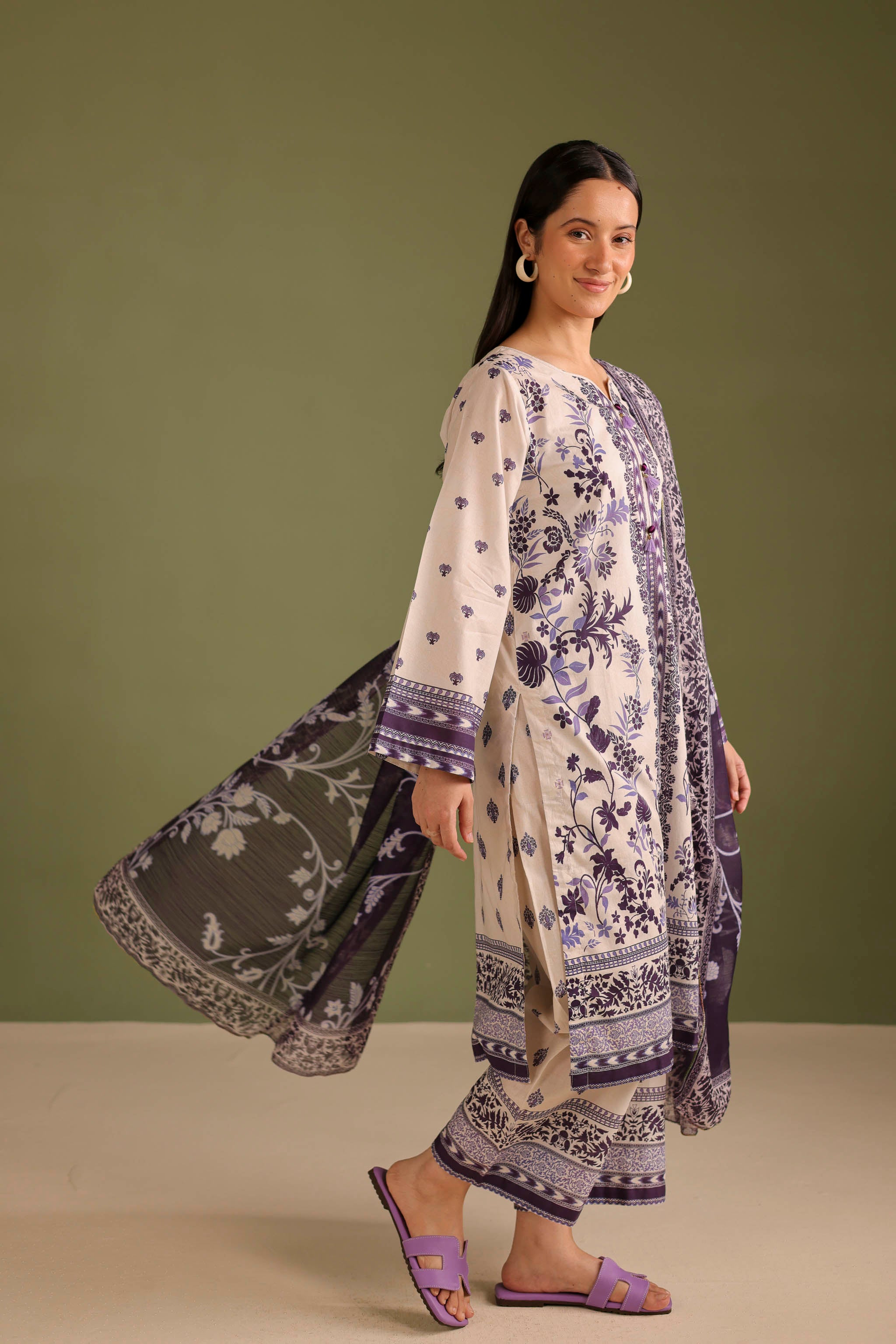 3PC Printed Lawn Suit - 42719
