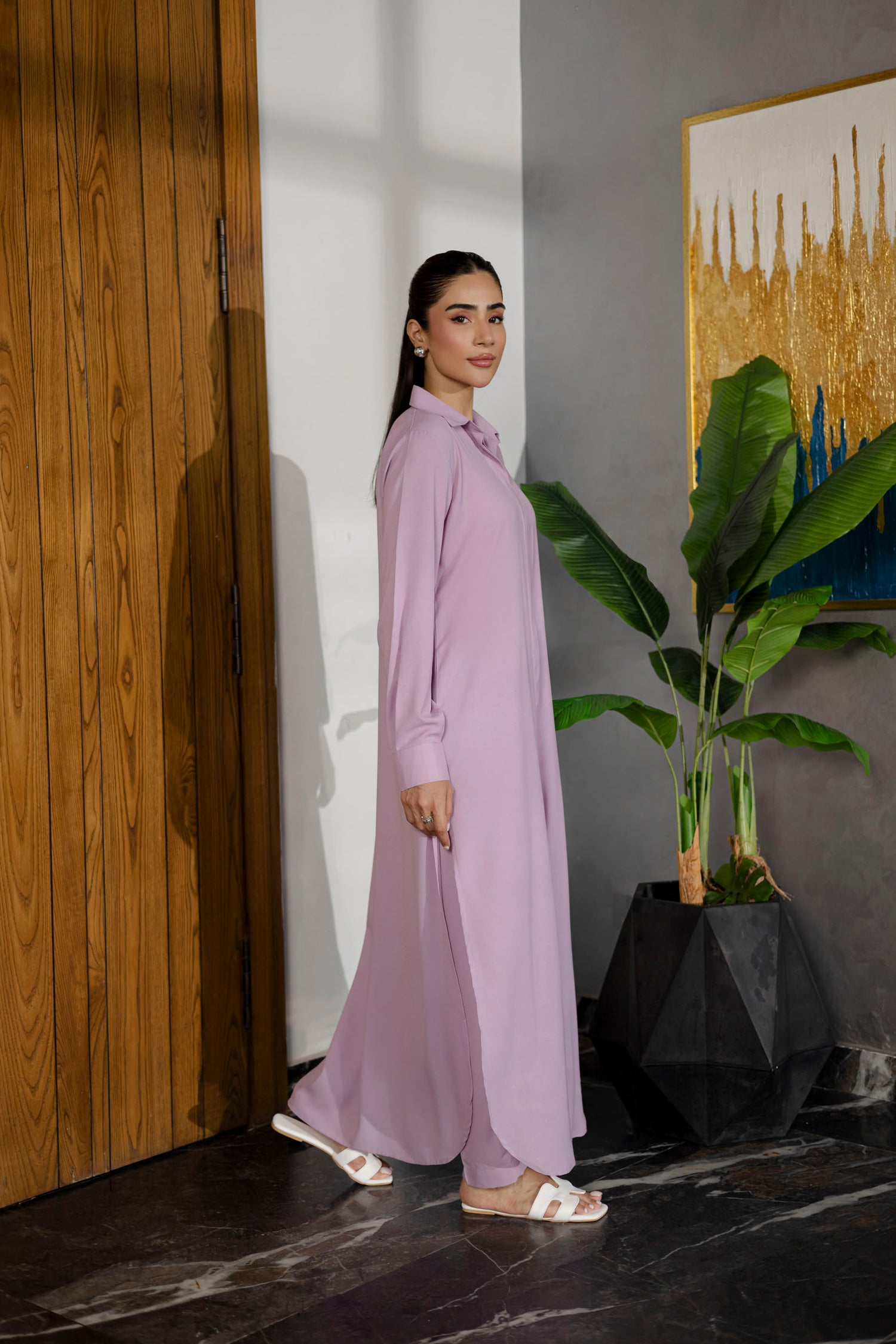 Solid 2PC Dress - SP-02 Lavender