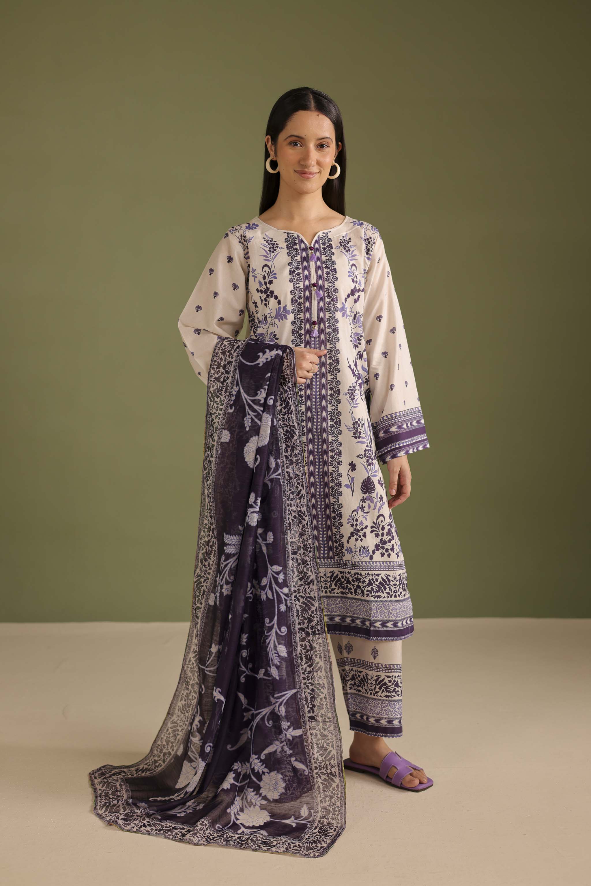 3PC Printed Lawn Suit - 42719
