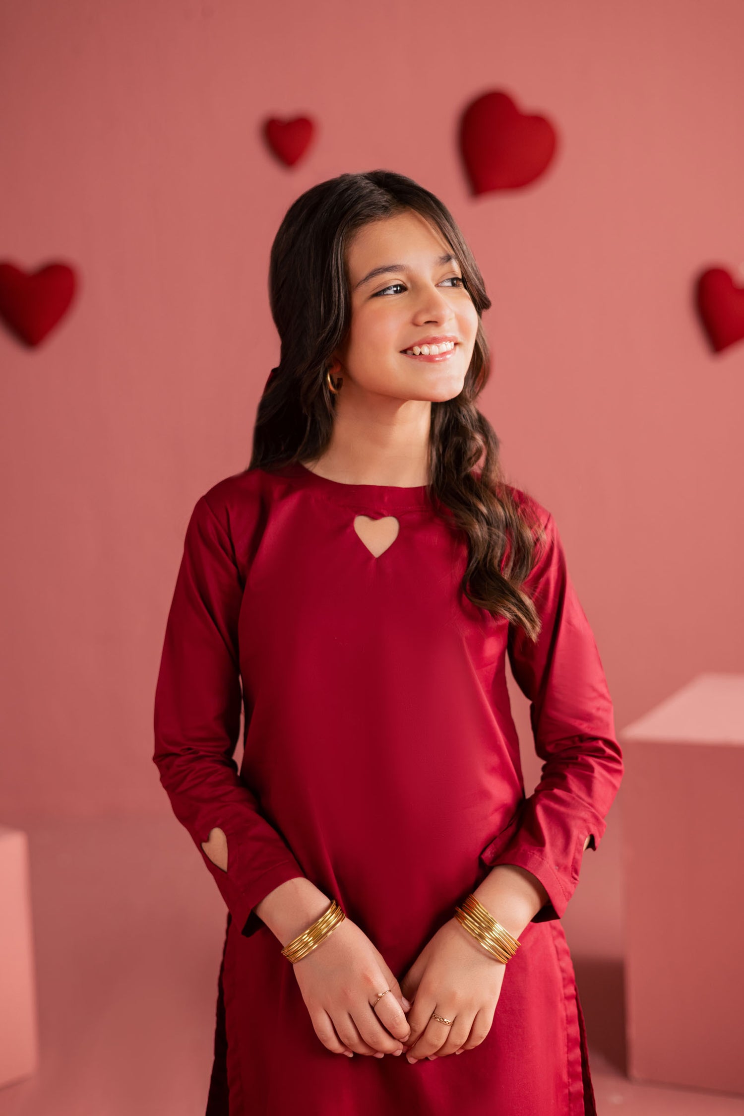 Kids 2PC Solid HSK 06 – Maroon